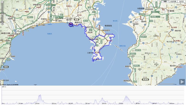 湘南&三浦半島110km ロングライド コース