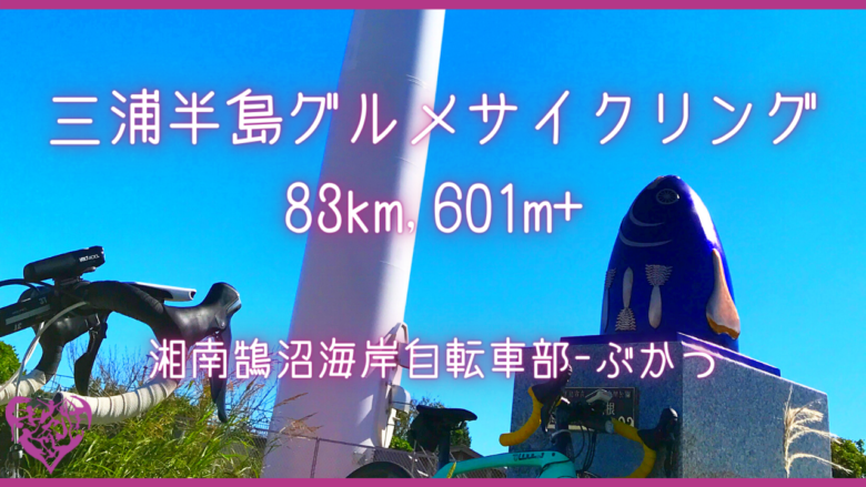 [湘南鵠沼海岸自転車部] 三浦半島グルメサイクリング83km, 601m+